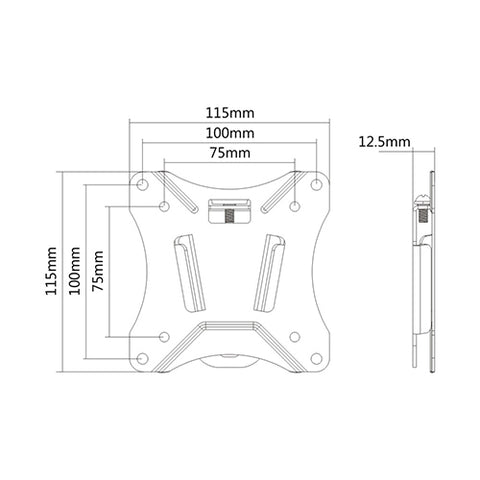 Compact Wall Mount Bracket for 25kg/55lb Screens EZW1025