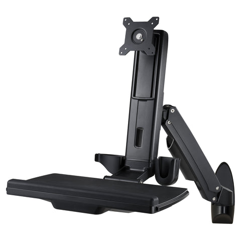 Sit Stand Combo Workstation Wall Mount System (BLACK) - AMR1AWS