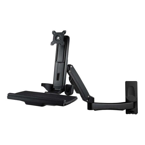 Sit-Stand Swing Arm Wall Mount Computer Workstation System (BLACK) - AMR1AWSL-B