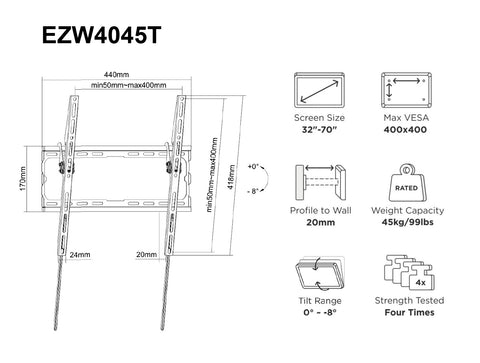 TV Wall Mount Bracket for 32"-70" - EZW4045T
