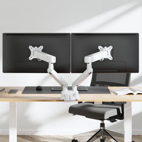 Dual Monitor Mount With Articulating Arms - HYDRA2B-W (WHITE)