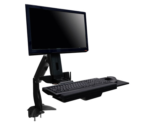 Sit-Stand Spring Arm Desk Mount Computer Workstation Combo System - AMR1ACWS