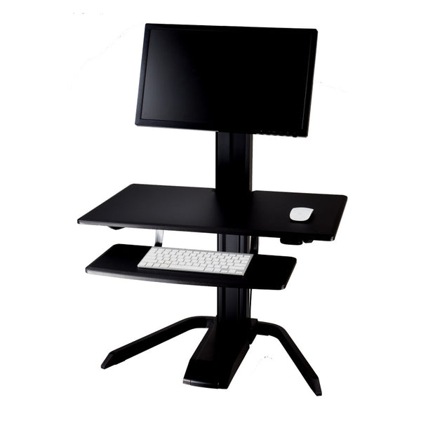 Sit Stand Workstation Mast Stand Mount with Keyboard, Mouse and Monitor height adjustment- AMRCP100