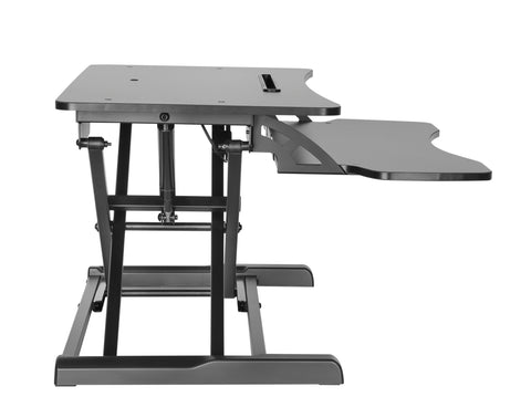 Sit-Stand Riser Desk Workstation with Keyboard Tray – Black Finish EZRISER30